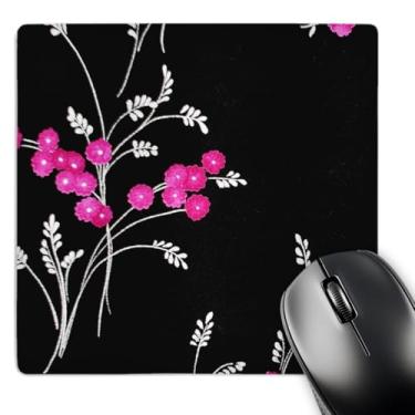 Imagem de 3dRose LLC Flores rosas em preto - Mouse pad (mp_23464_1)