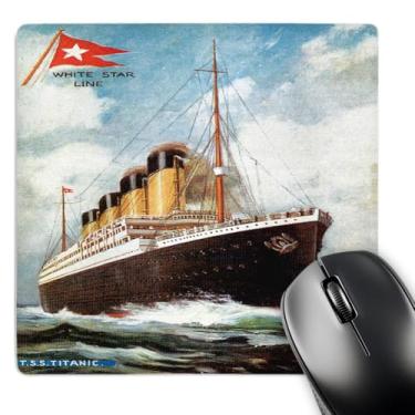 Imagem de 3dRose Mouse Pad LLC 20 x 20 x 0,25 polegadas Vintage White Star Line S.S. Titanic (mp_149236_1)