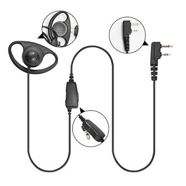 Imagem de Guanshan Fone de ouvido VBLL em forma de D com microfone PTT para IC-F3011 IC-F4011 IC-F3001 IC-F4001 IC-F1000 IC-F2000 IC-F3210D IC-F4210D IC-F3230D IC-F4230D IC-T70A V80 Rádio