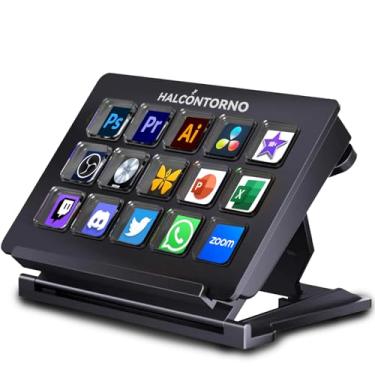Imagem de HALCONTORNO Stream Dock – Mirabox Steamdeck para PC Mac, controlador de streaming com fio para criadores de conteúdo, jogadores, teclado macro programável, acessórios de configuração de jogos de