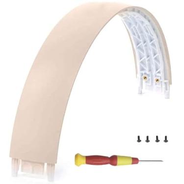 Imagem de Peças de reparo de bandana para cabeça Adhiper Solo3 de substituição compatível com fones de ouvido sem fio Beats Solo 3 Solo 3.0 Solo 2.0 sem fio (ouro acetinado/branco porcelana)