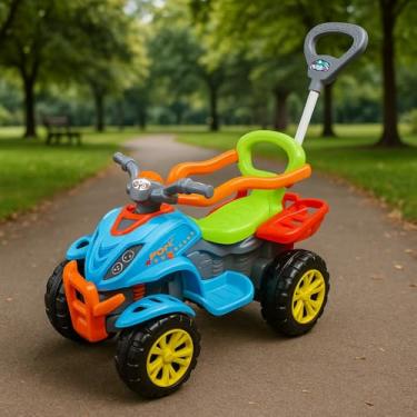 Imagem de Quadriciclo Carrinho Infantil |Unisex Menino e Menina 2 em 1 com Pedal e Passeio | Bebê 9 Meses até Criança 5 Anos - Empurrar e Pedalar