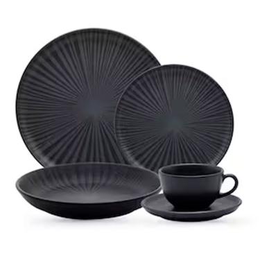 Imagem de Aparelho De Jantar Oxford Onix Em Cerâmica Com 20 Peças Preto