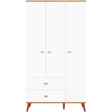 Imagem de Guarda Roupa Infantil Bartira Ternura 3 Portas 2 Gavetas Branco Wood