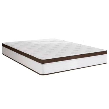 Imagem de Colchão King Size Portobel Noah Ortopédico 30x193x203cm Branco Com Marrom