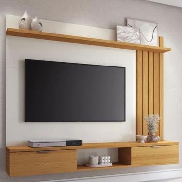 Imagem de Painel Para Tv Até 55" Lets 2 Portas 160cm Cinamomo Off White - Fabrica 1 Móveis