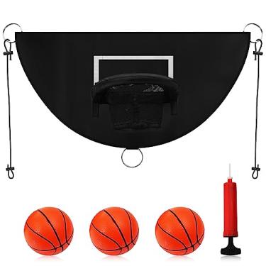 Imagem de TOYMIS Cesta De Basquete Para Trampolim, Aro Destacável Fixação Enterradas Com Mini Bolas Basquete, Acessório Crianças E Adultos, Uso Interno Externo (Preto)