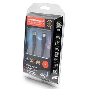 Imagem de Cabo Hdmi 2.0v 4k 3d High Speed Ethernet 5 Metros Hs2050 Elg