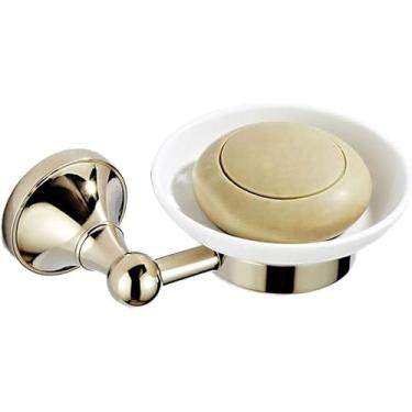 Imagem de Saboneteira De Ouro Yspj Saboneteira De Cerâmica Doméstica Saboneteira De Latão De Metal Acessórios De Hardware De Decoração De Banheiro Montado Na Parede, Gold