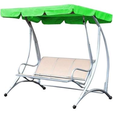 Imagem de Substituição Do Assento Da Cadeira De Balanço De Jardim à Prova De Chuva Ti-uv Protetor De Poeira Para Assento De Balanço 2 & 3 Lugares Tamanhos Tampa Superior De Rede, Green, 195x125x15cm