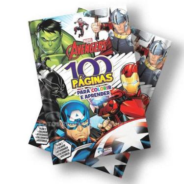 Imagem de Livro Infantil 100 Páginas de Aventuras Coloridas com os Vingadores da