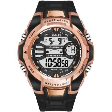 Imagem de Relógio Masculino Smael Digital 1340 Preto E Rose