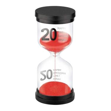 Imagem de SuLiao Ampulheta Temporizador de areia de 20 minutos, relógio de areia vermelha, relógio de areia de plástico cinco minutos, pequeno Reloj De Arena 20 minutos, ampulheta colorida de vidro, jogos, sala