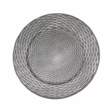 Imagem de Sousplat Redondo Rattan Prateado 7041 - Mimo Style