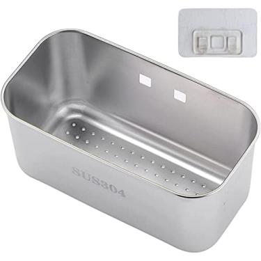 Imagem de LIFOND Organizador de pia de cozinha escorredor de pia de cozinha cesta de aço inoxidável coadores de alimentos frutas vegetais cesta de drenagem de macarrão e pratos secos cesta para cozinha