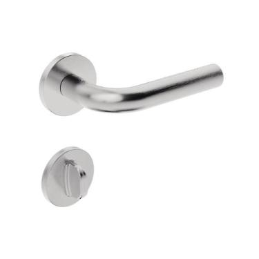 Imagem de Fechadura Banheiro Inox Home IX310 55mm Roseta Redonda Inox Escovado S