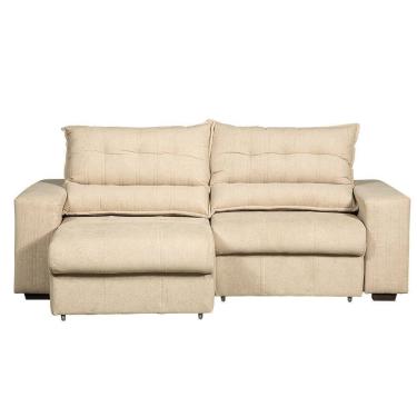 Imagem de Sofa Retratil e Reclinavel Balli 3 Lugares 2,30m Bipartido em Tecido Boucle Suporta 120kg por Assento