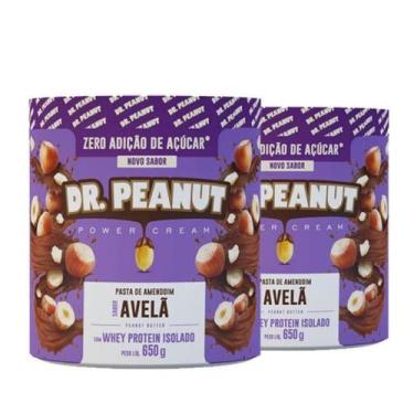 Imagem de 2x Pasta De Amendoim Avelã C/Whey Isolado 650g-Dr Peanut