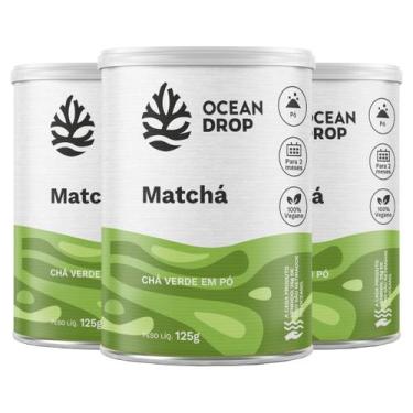 Imagem de Kit 3 Matchá em pó Chá Verde Ocean Drop Vegano 125g