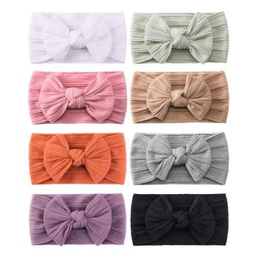Imagem de Bandas de cabelo, jollybows, 8 peças de nylon, cabeça de bebê, laço, e