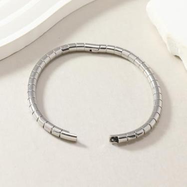 Imagem de Pulseira feminina banhada a ouro 18 quilates - pulseira delicada com contas douradas, pulseira hipoalergênica personalizada que não mancha, presente de aniversário de Natal, joias modernas, Smooth