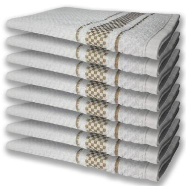 Imagem de 8 Panos De Prato Atoalhado Felpudo 370G/M² Premium Marrom