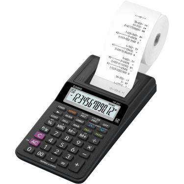 Imagem de Calculadora Com Bobina Casio Hr-8rc-we-b-dc 12 Dígitos Preta