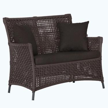 Imagem de 1 Sofá área Externa Igapó Alumínio Preta Corda Náutica E9 Marrom