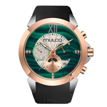 Imagem de MULCO Relógio feminino Enchanted Quartz – Caixa de aço inoxidável de 46 mm, movimento Miyota JP25 analógico de quartzo, à prova d'água, 10 ATM, pulseira de silicone, multifuncional, bateria SR621SW