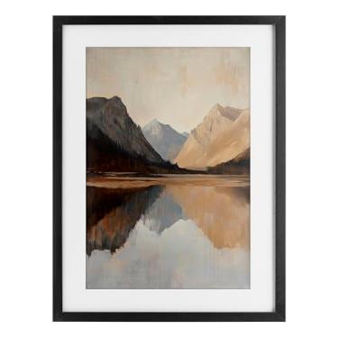 Imagem de Stupell Industries Terracotta Reflections Lake Landscape Black Framed Print Under Glass, design by Petal Prints Design, 23 x 17