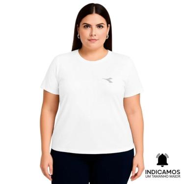 Imagem de Camiseta Diadora Small Logo Plus Size Feminina - Branco G4-Feminino