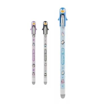 Imagem de Caneta Gel Apagável Fantasia CiS Pinguim 0.5mm Tinta Azul Colorido Animais Fofo Escrita Escolar