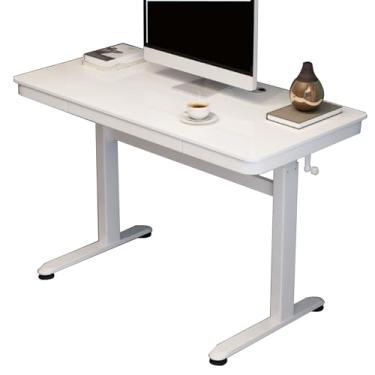 Imagem de Mesa de pé, mesa de suporte com gaveta, manivela, elevação, ajuste livre, faixa de elevação 76 ~ 121 cm/30 ~ 48 polegadas, altura ajustável, mesa de trabalho para computador B 100 x 60 cm