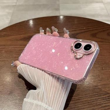 Imagem de HTVJFX Capa de celular luxuosa com glitter e laser em formato de arco-íris para iPhone 12 Pro Max, rígida, transparente e à prova de choque (para iPhone 12 Pro Max/rosa)