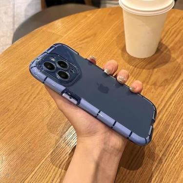 Imagem de HTVJFX Capa protetora transparente de luxo à prova de choque para iPhone X (azul para iPhone X/Y)