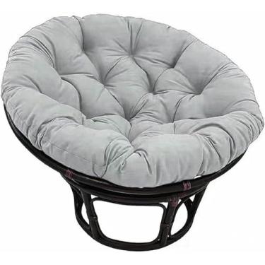 Imagem de Almofada grossa e macia para cadeira - Tecido de algodão grosso e acolchoado, assento de chão macio e redondo, cadeira de balanço, varanda, sala de estar ou dormitório universitário.