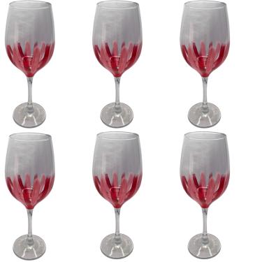 Imagem de Kit 6 Taças de Vidro Grande 490ml Vinho Água Vermelha