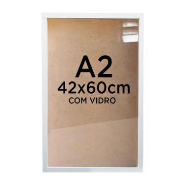 Imagem de Moldura Quadro Caixa 3cm A2 42x60cm Foto Poster Ilustração Com Vidro -
