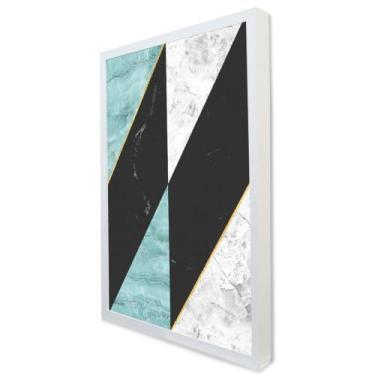Imagem de Quadro Decorativo Geométrico Mármore Delux em Moldura Caixa - TaColado