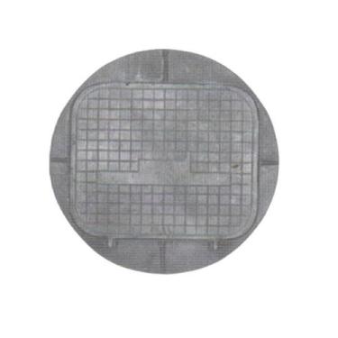 Imagem de Tampa Tampão de Chão Simples Redondo Ferro Passagem 51x42cm - Fundição