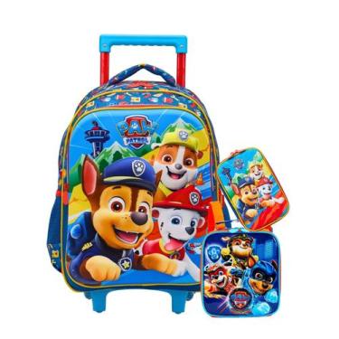 Imagem de Kit Patrulha Canina Mochila Rodinha + Lancheira + Estojo Box