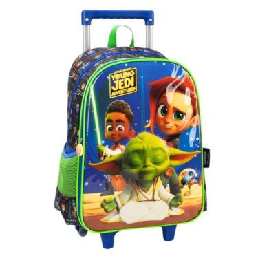 Imagem de Mochila Escolar de Rodas Infantil Star Wars Original, Verde