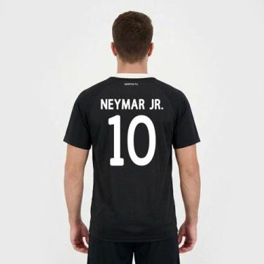 Imagem de Camisa Santos Mosaico Preta 10 Neymar Jr - Braziline, M