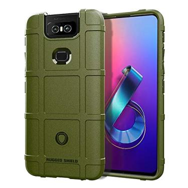 Imagem de Capa para celular à prova de choque, capa protetora de silicone cobertura total para Asus Zenfone 6 (verde militar) bolsas mangas (cor: verde militar)