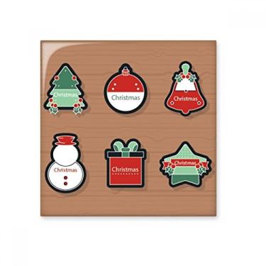 Imagem de Símbolo de Natal ícone de desenho animado de Natal azulejo brilhante decalque pedra adornada tijolo vitrificado