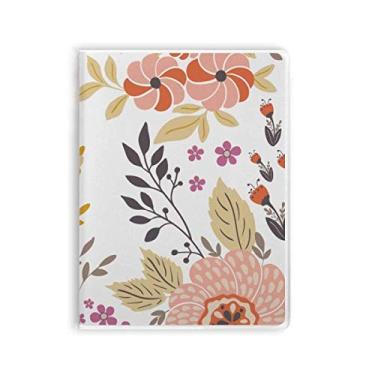 Imagem de Caderno de plantas brancas e amarelas e laranjas, capa de goma para diário de capa macia