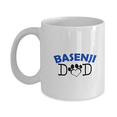 Imagem de Caneca divertida para casal Basenji – Pai Basenji – Mãe Basenji – Presentes para amantes de Basenji – Ideia única de presente de cerâmica (papai)