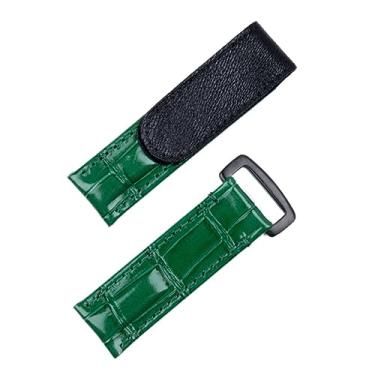 Imagem de WIKUNA Pulseira de relógio de couro de vaca italiano de 20 mm para pulseira Rolex para submarino Daytona GMT Datejust Yacht-Master cinto fivela dobrável (cor: fivela verde blk, tamanho: 20 mm)