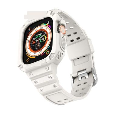 Imagem de SDUTIO para Apple Watch Ultra 49mm Pulseira Ice Armor Transparente TPU Integrada Fivela Dupla (Cor: Cor da Estrela, Tamanho: Ultra 49mm)