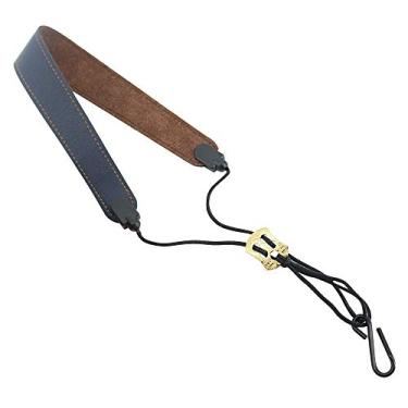 Imagem de SIMBAE Tira De Sax Correia de pescoço de saxofone ajustável PU couro gancho de metal para saxofones tenor/soprano/alto